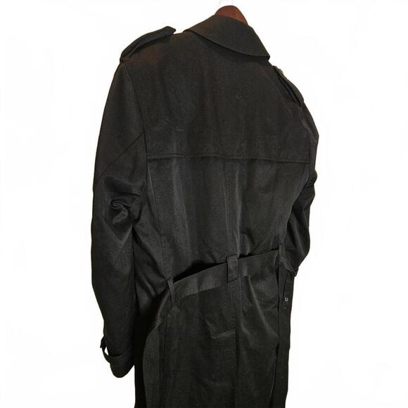 Oleg Cassini Collection Vintage Black Trench Coat | Size 38 Long - Picture 3 of 8
